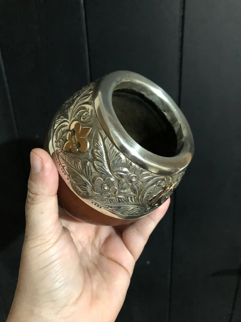 Cuia prata e ouro - Foto 4