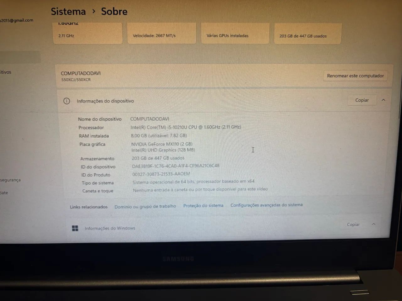 Notebook Samsung Book X40 i5 10gen 480gb SSD - Foto 3