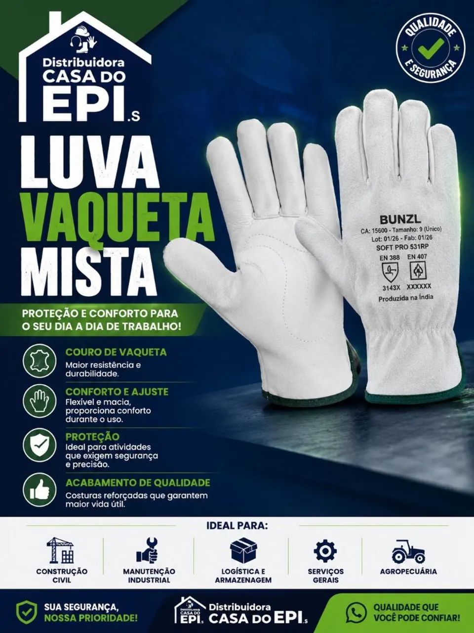 Material de proteção individual e coletivo EPI