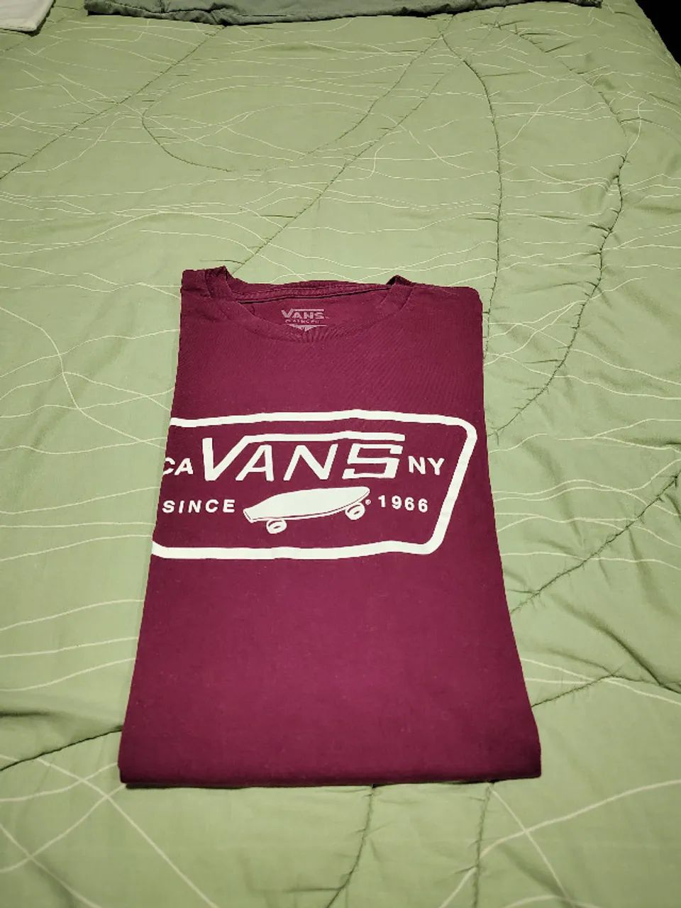 Camiseta Vans Full Patch Bordô - Tam M - Foto 2