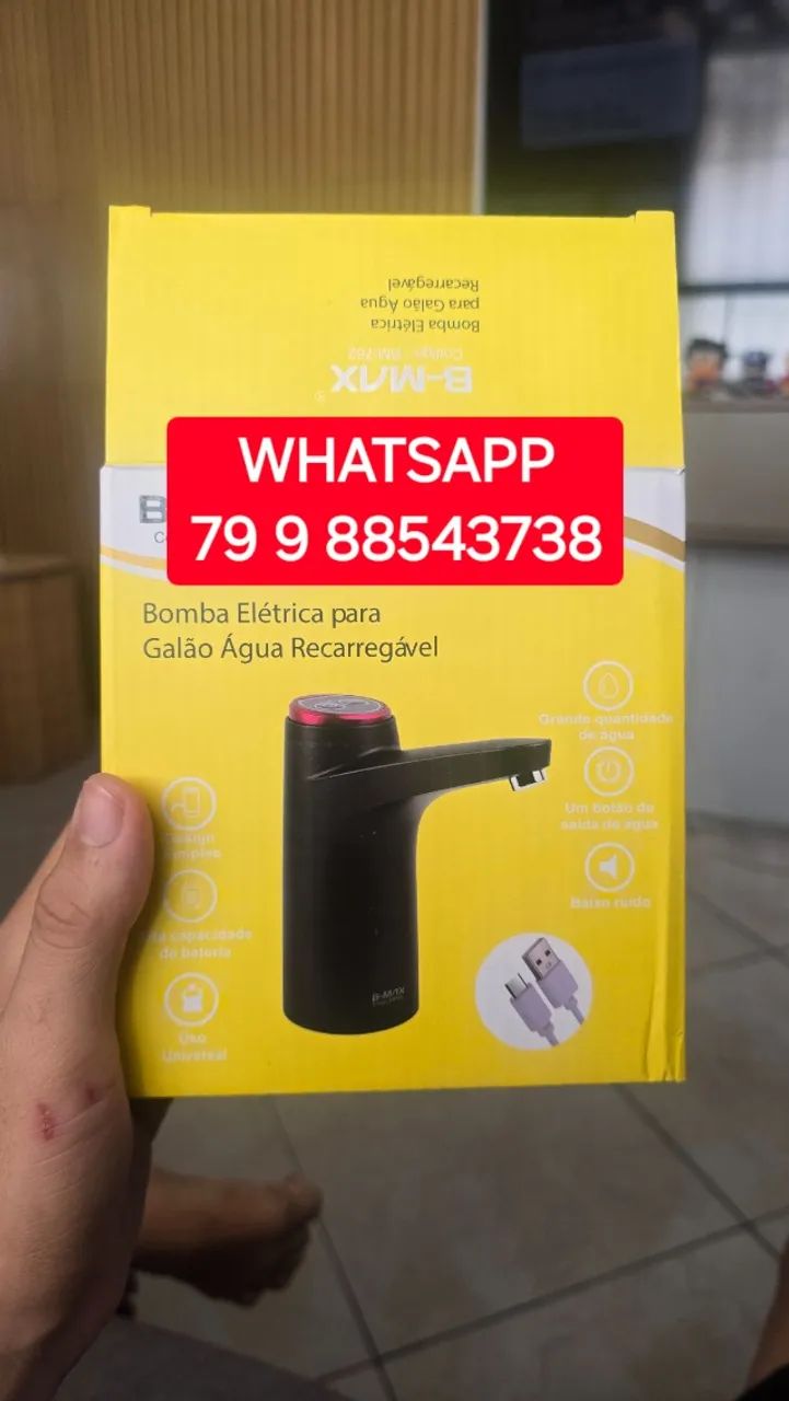 BOMBA DE ÁGUA RECARREGÁVEL GALÃO ORIGINAL LACRADO