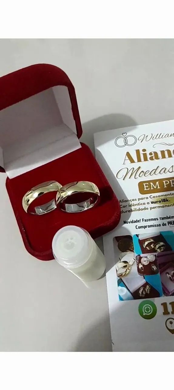 Alianças de moedas antigas douradas maciça  - Foto 2
