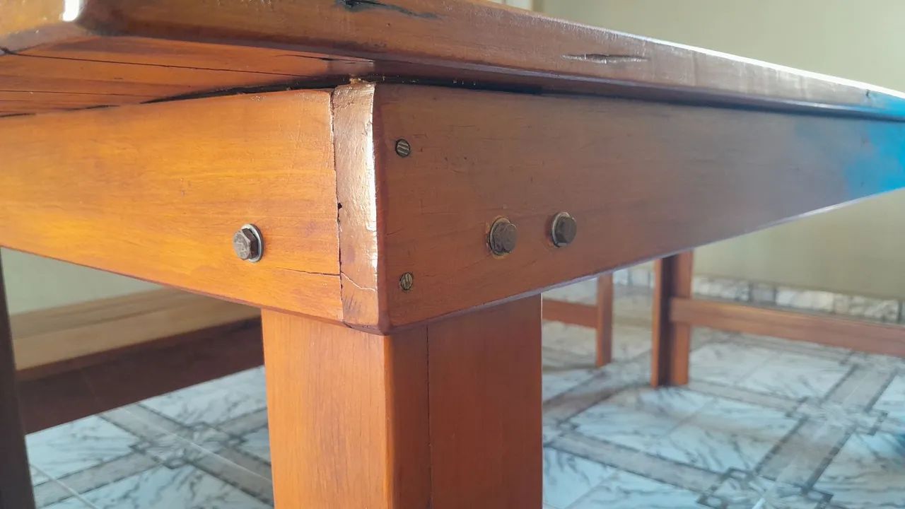 Mesa de madeira maciça (de assoalho) - Foto 4