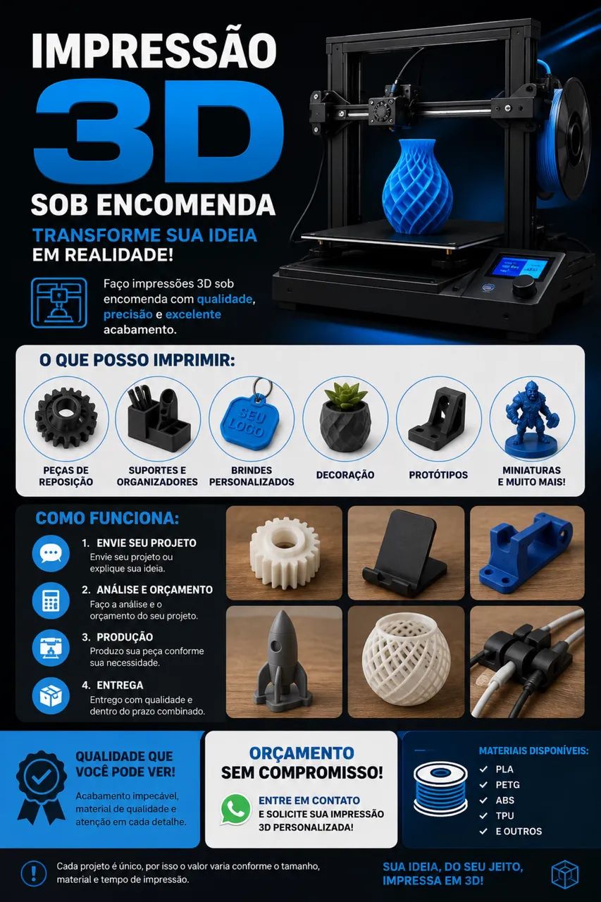 Impressão 3D Sob Encomenda 