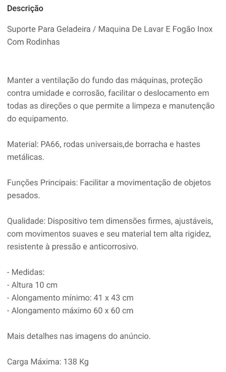 Suporte com rodinhas para máquina, geladeira etc - Foto 5