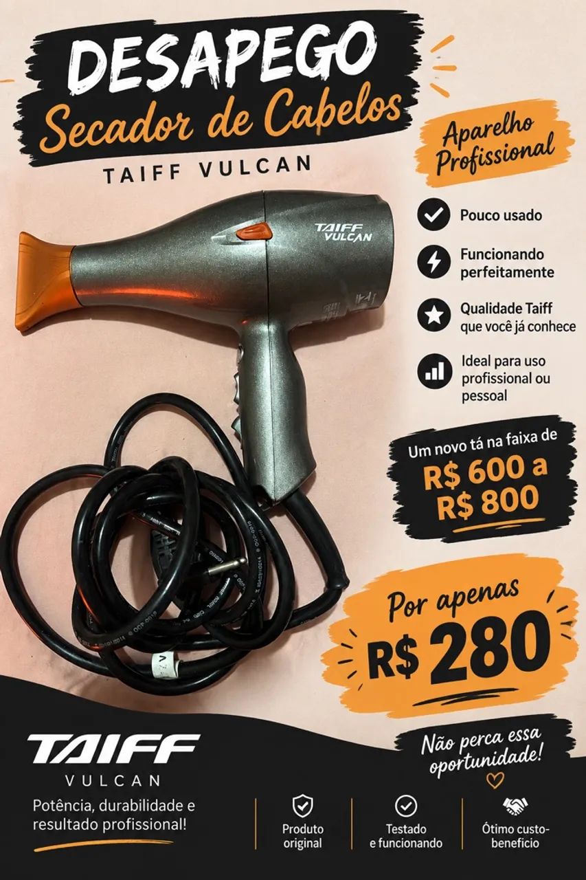 Secador de cabelo profissional 