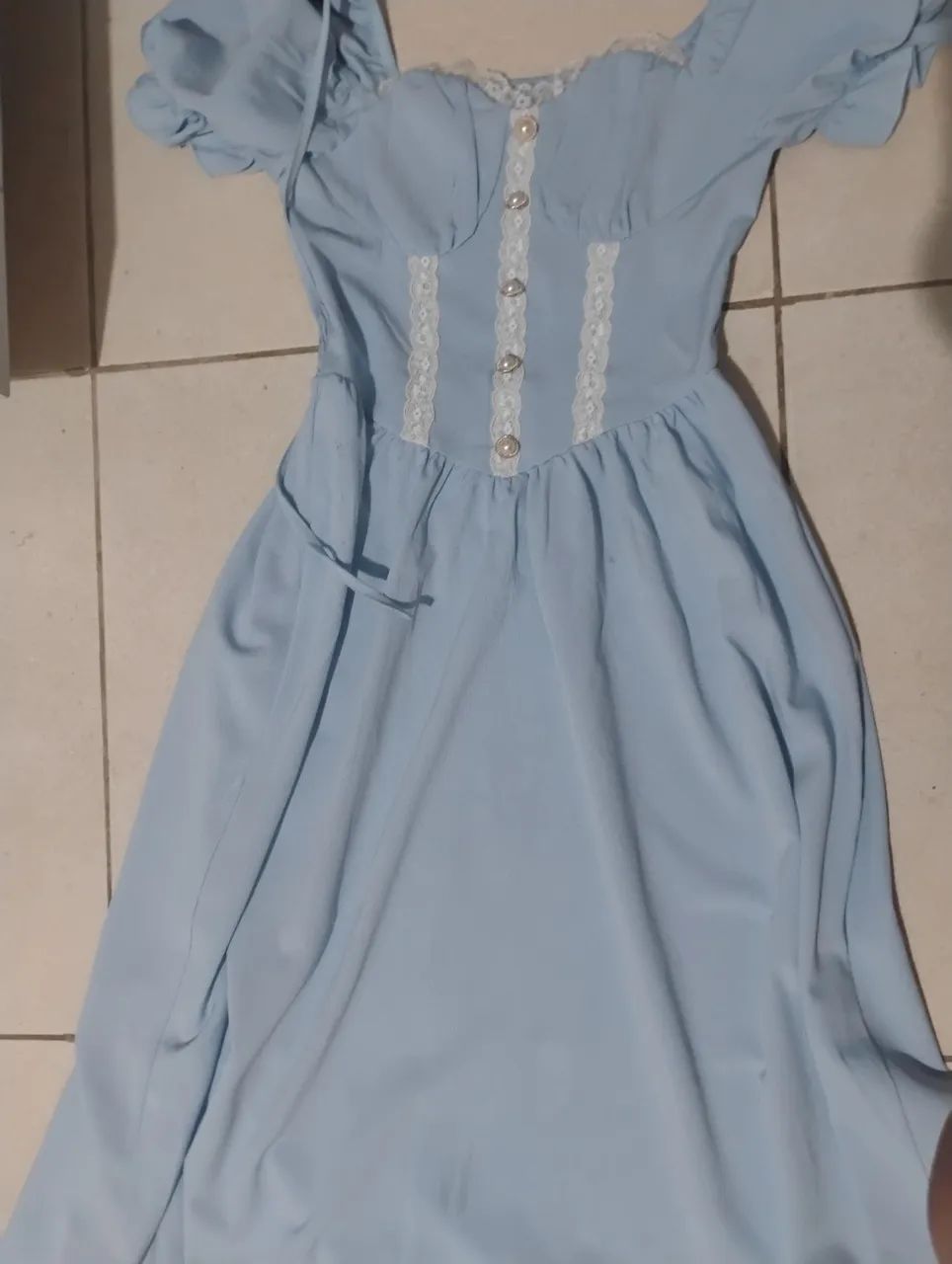 Vestido azul estilo princesa tamanho p