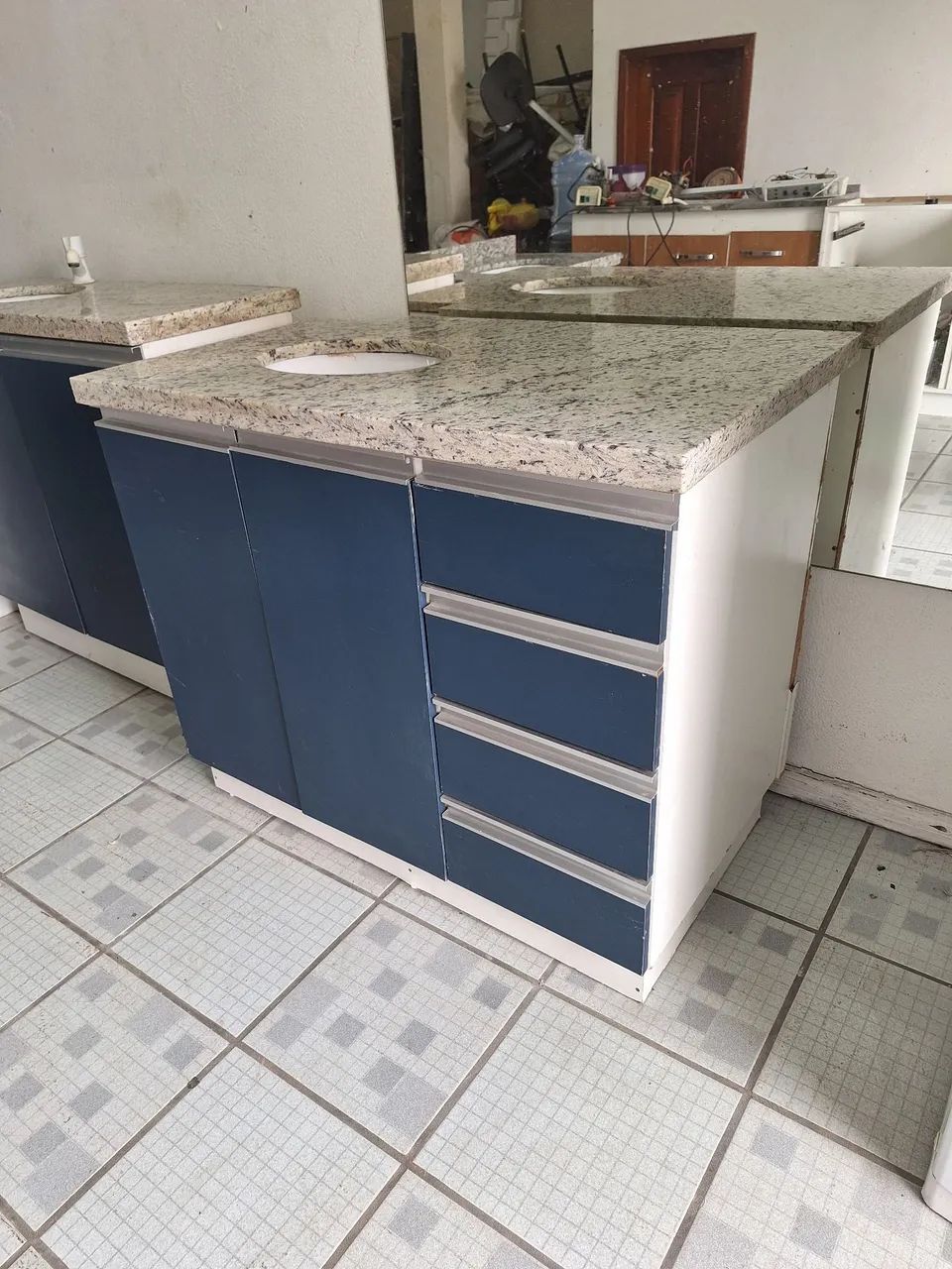 Pia de marmore com gabinete  - Foto 4