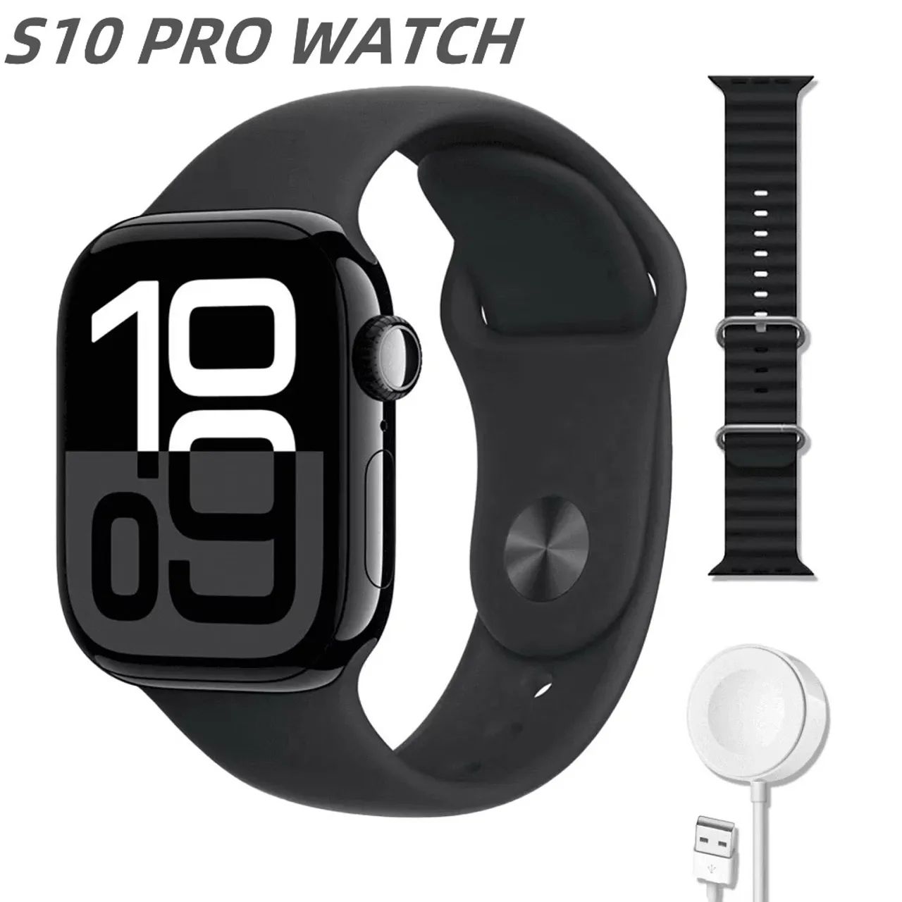  Smartwatch S10 Pro Série 10 - Bluetooth, Chamadas, GPS e ChatGPT 2 Pulseiras