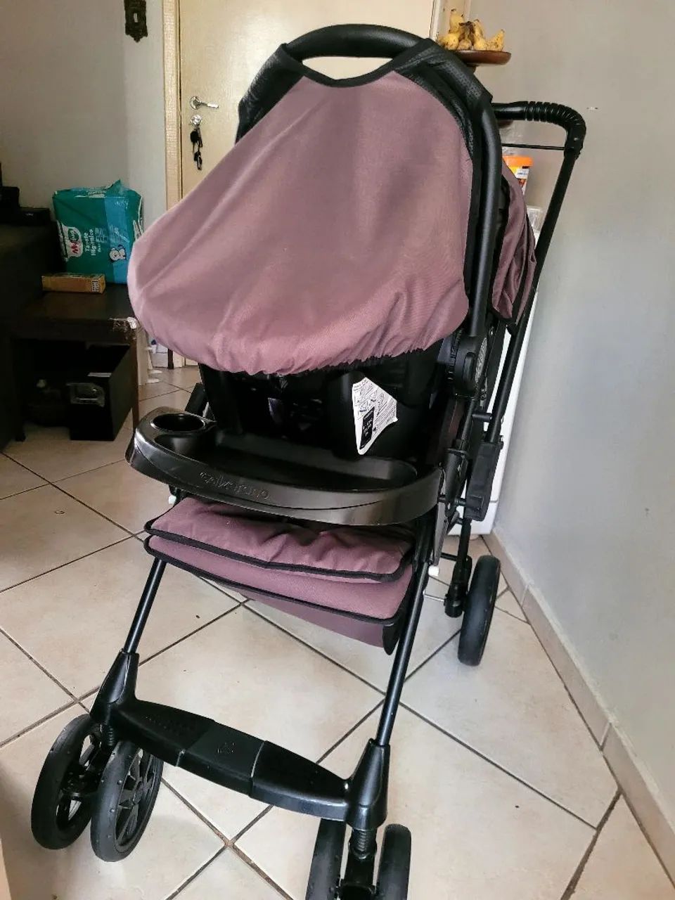 Carrinho de bebê + bebê conforto Travel system - Galzerano - Foto 3