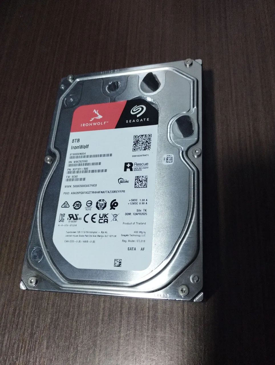 HDD 8tb IRONWOLF defeito