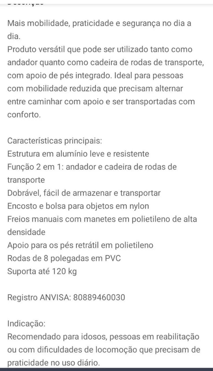 Andador 4 Rodas, Assento Ortopédico, Dobrável e com freio - Foto 3