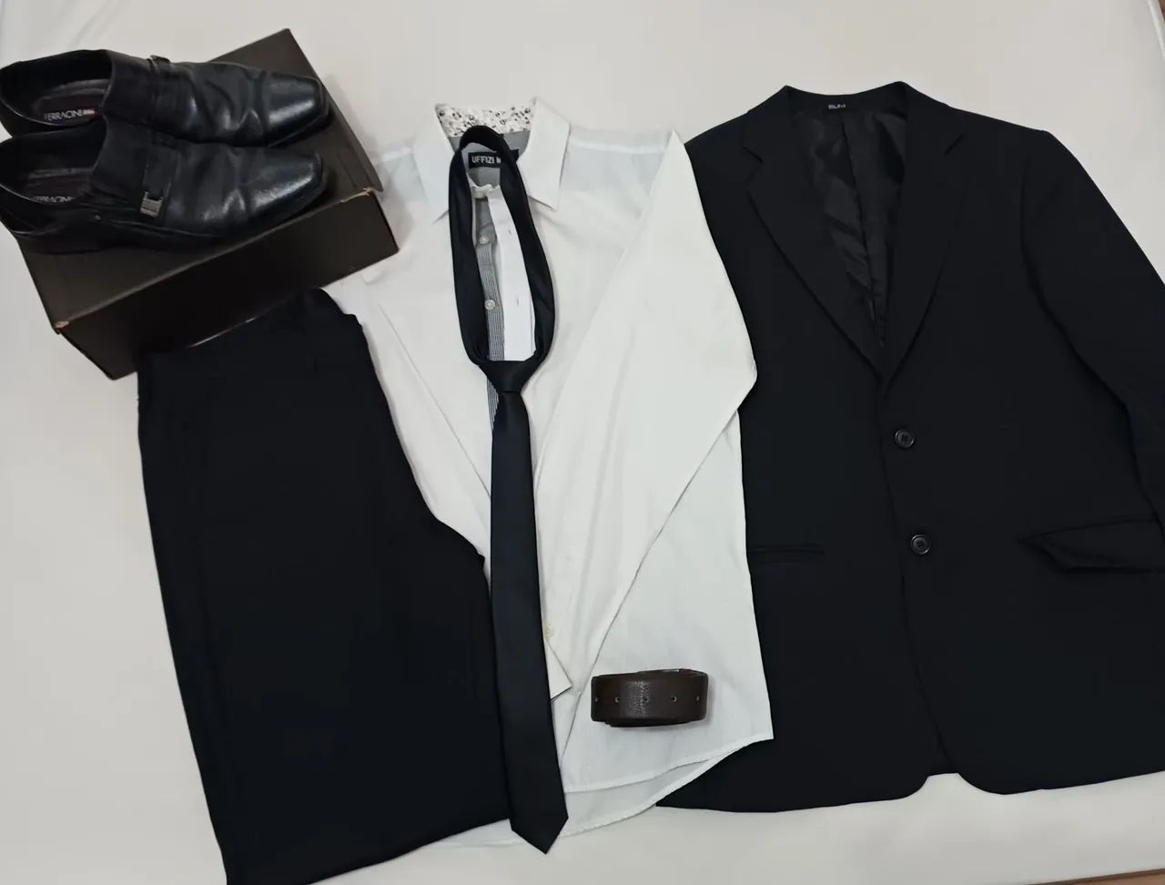 KIT TERNO SLIM + CAMISA + SAPATO + CINTO + GRAVATA - Foto 2