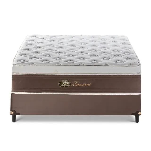 Cama Box Casal Completa com Colchão e Base Reforçada no Marrom