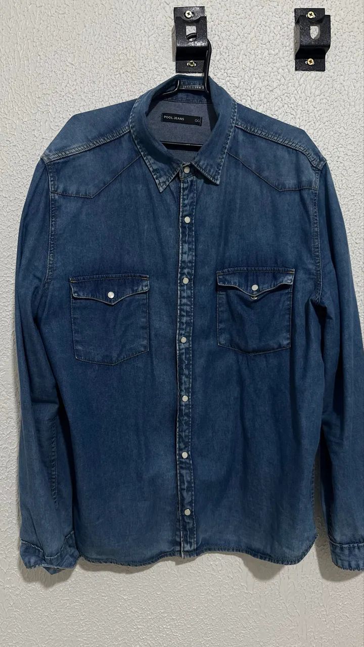 Camisa jeans seminova 
