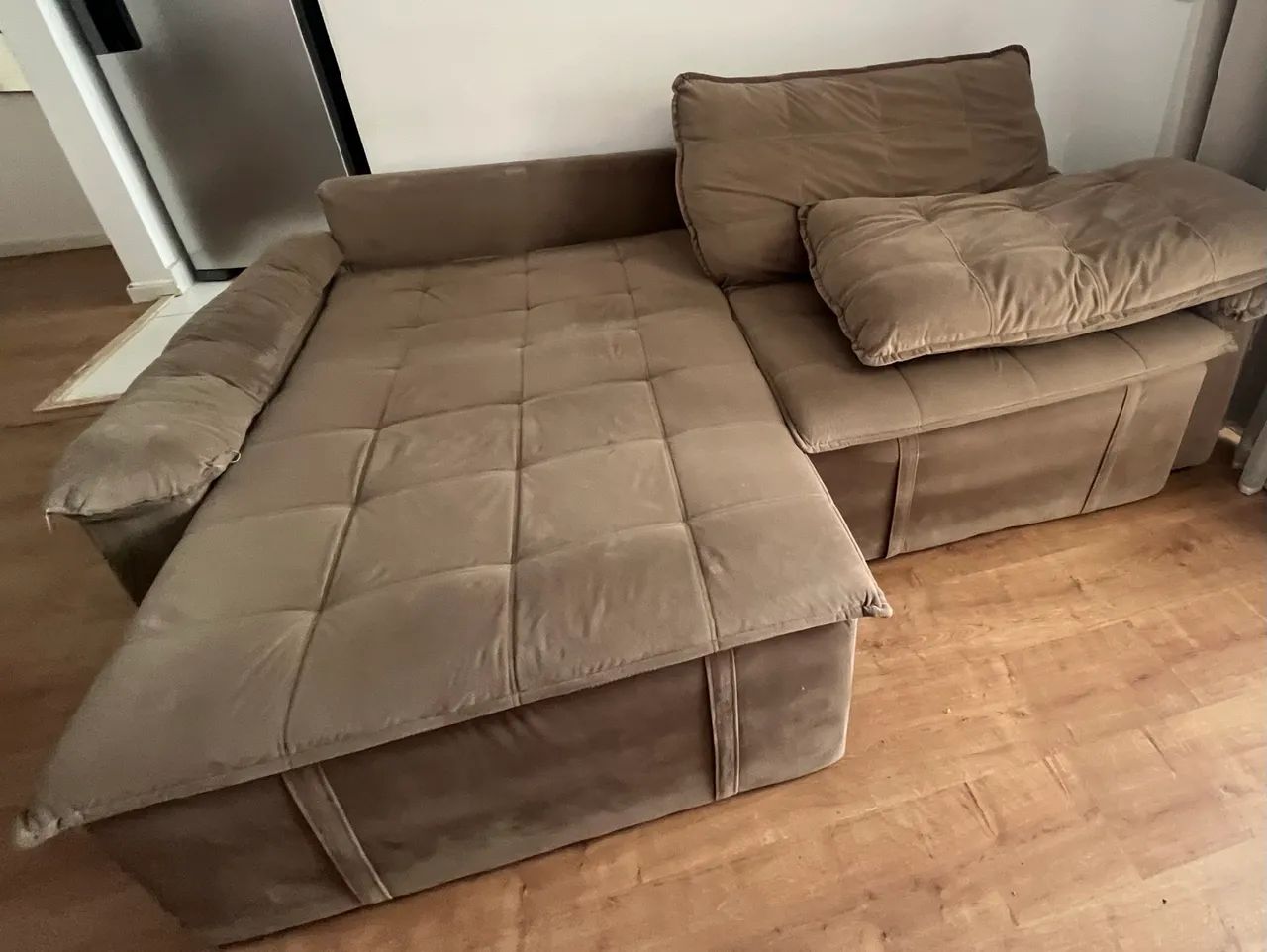 Sofá Cama Casal Retrátil e Reclinável 3 Lugares - Foto 2