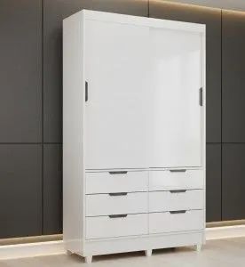 Roupeiro Africa com portas de correr branco