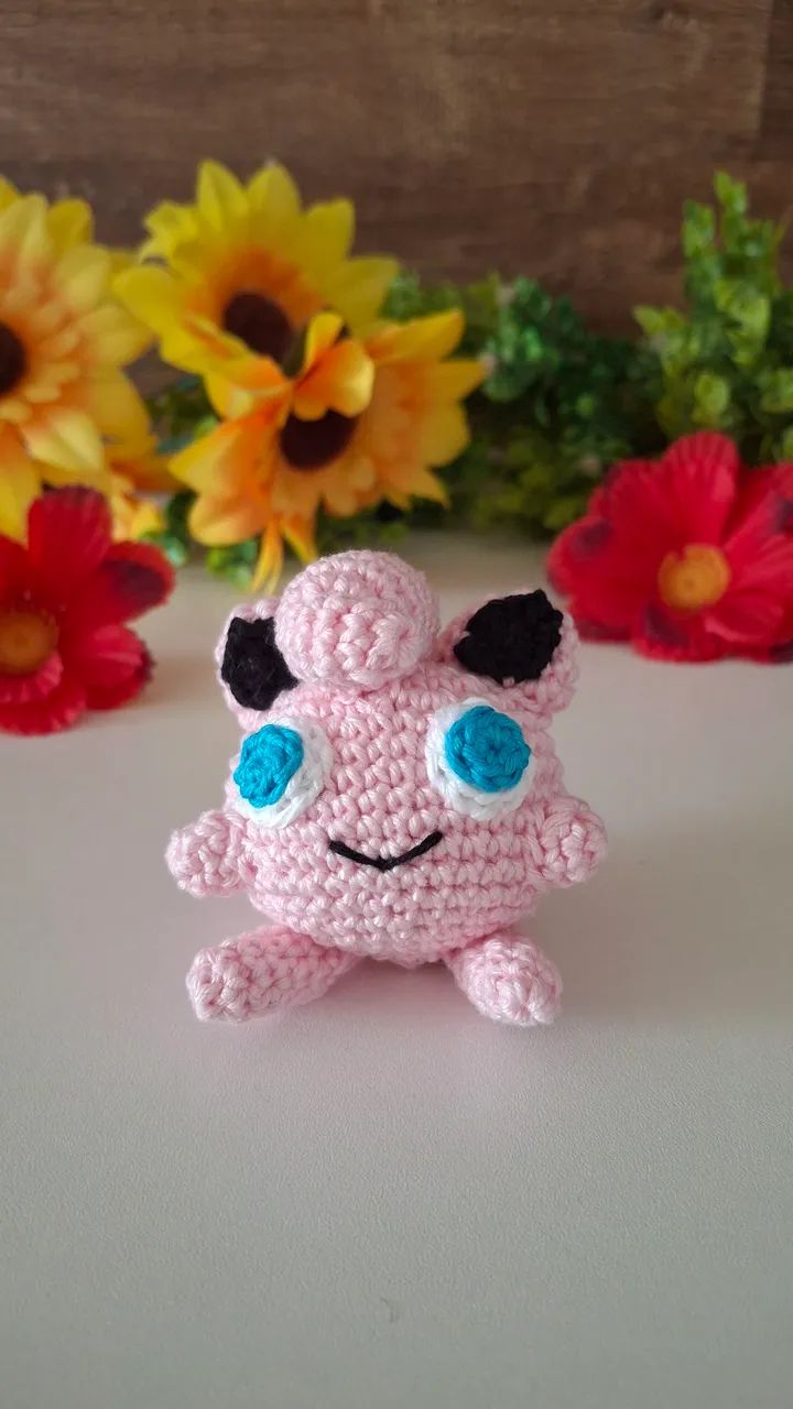 jigglypuff Amigurumi chaveiro - Pokémon