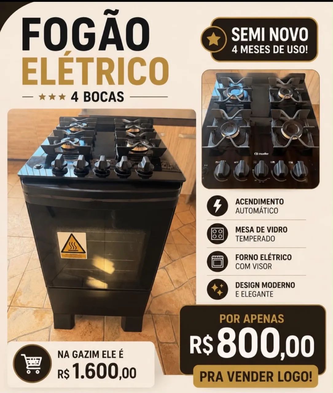 fogão 800(semi novo)