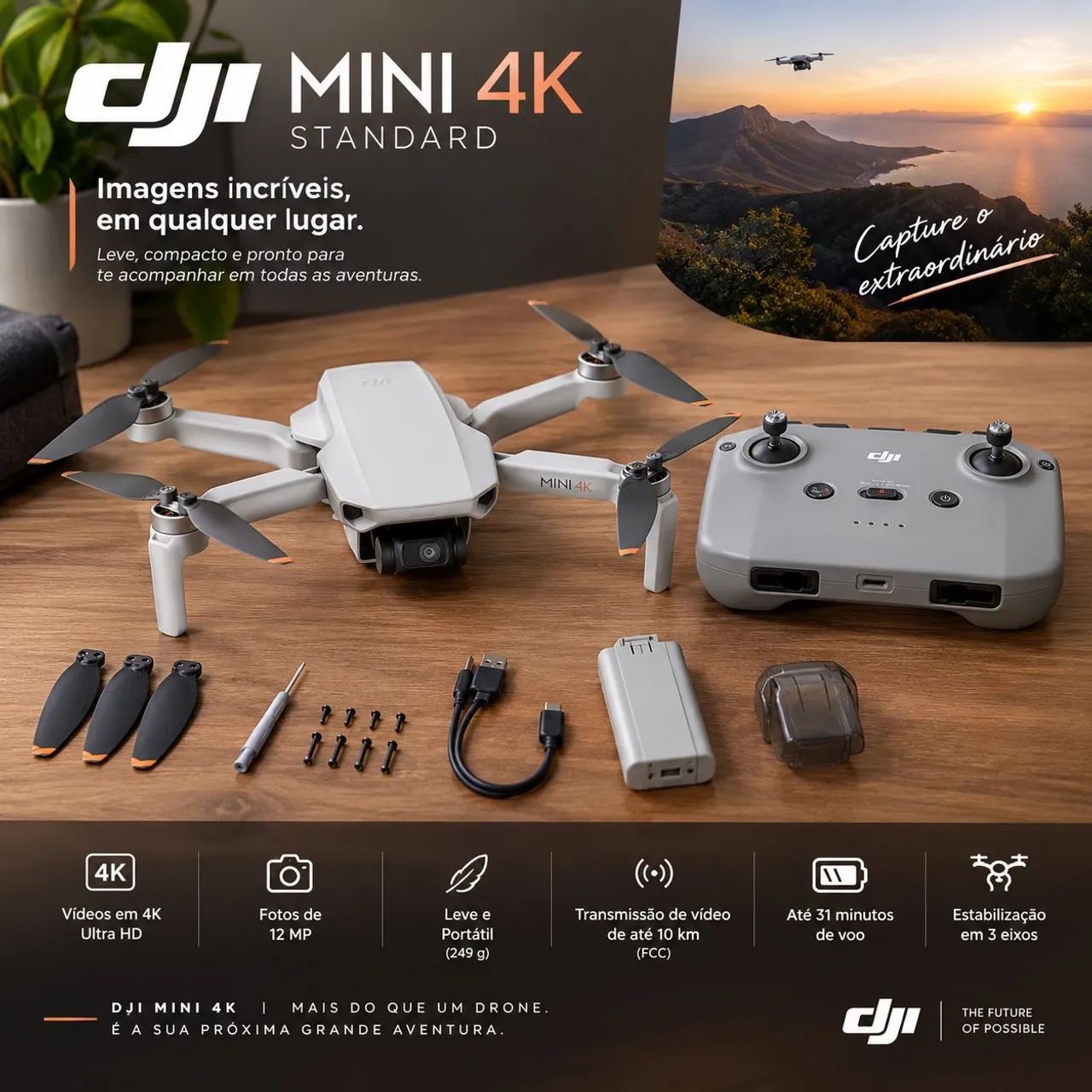 Drone dji Mini 4k standard novo lacrado!