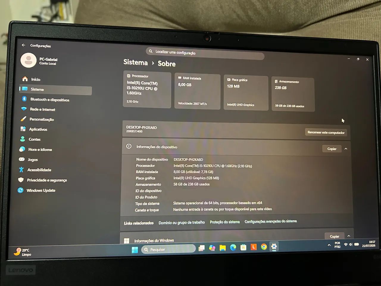 Notebook Lenovo ThinkPad E14 Gen 1 - Foto 5