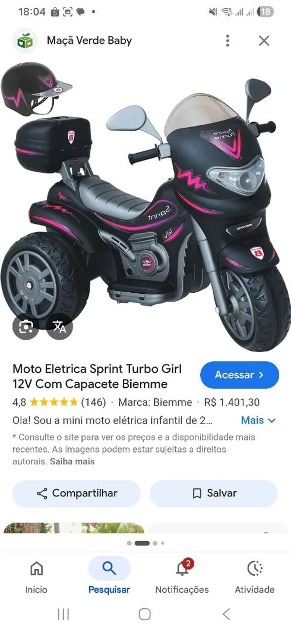 Moto elétrica infantil  - Foto 4