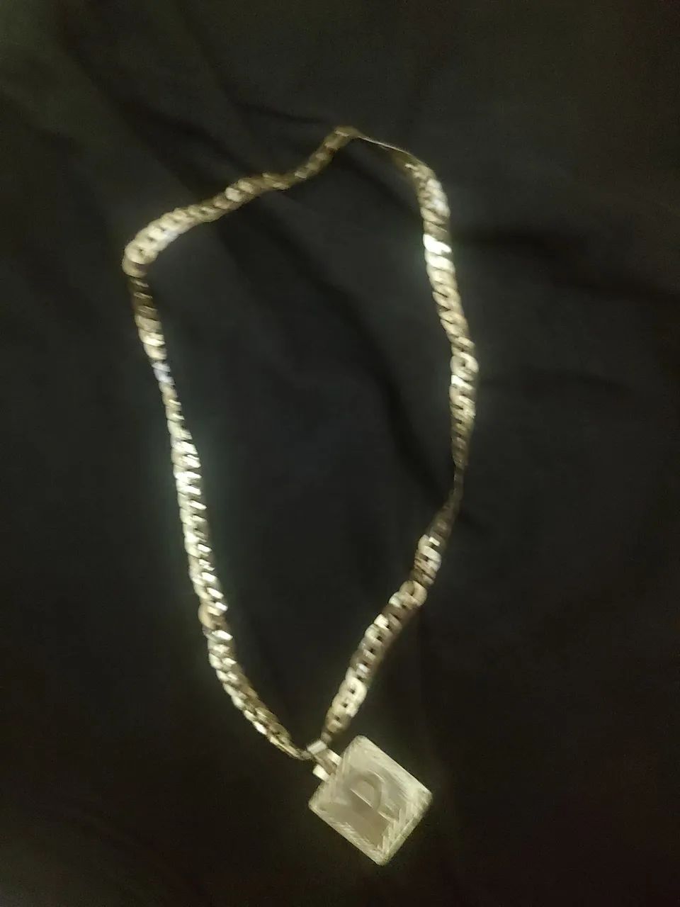Cordão de pra banhado em ouro top motivo saúde 