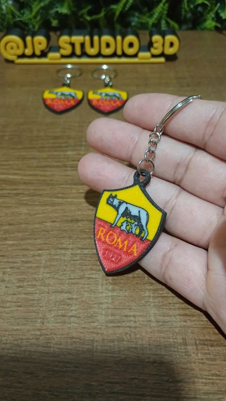 Kit 3 Chaveiros do AS Roma da Itália - Foto 4