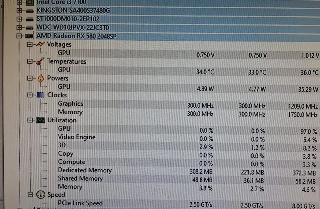 Placa de Video- RX 580 - 8Gb GDDR5- Funcionando perfeitamente - Foto 3