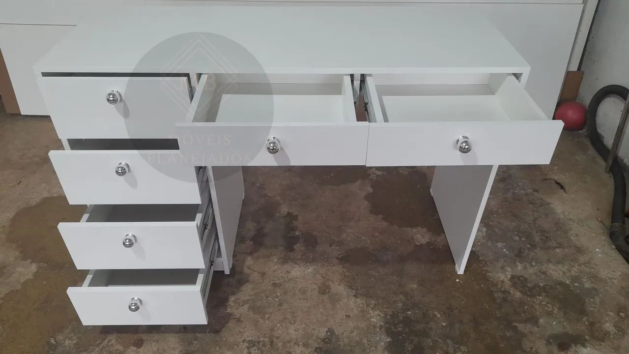 Penteadeira nova com 6 gavetas 100% MDF branco  - Foto 2