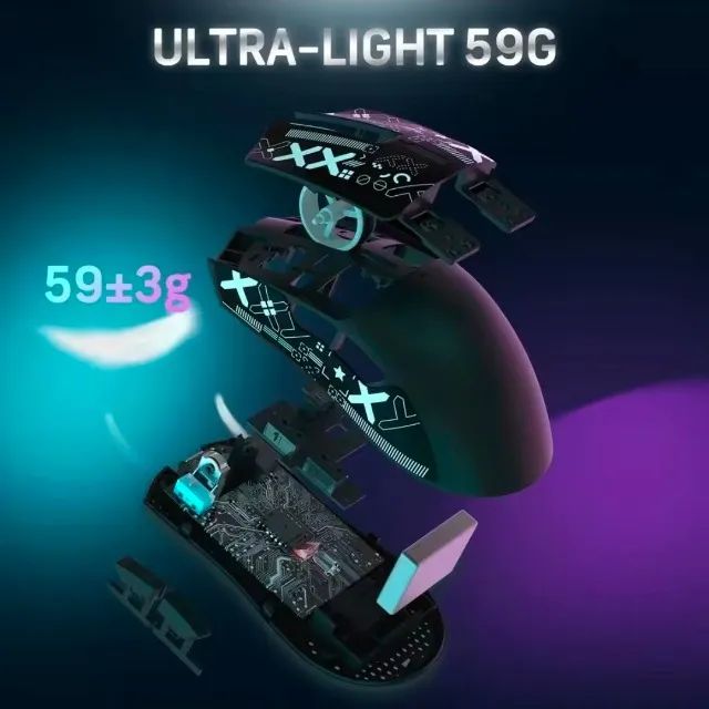 Mouse Gamer Attack Shark X11 Com Base de carregamento - Foto 2