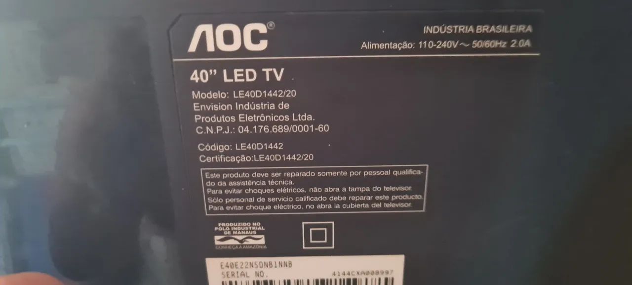 Tv aoc 40 com defeito  - Foto 2