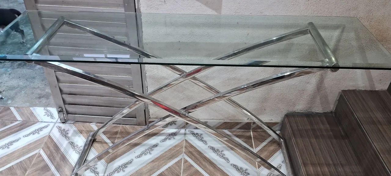Aparador de vidro com base inox  - Foto 2
