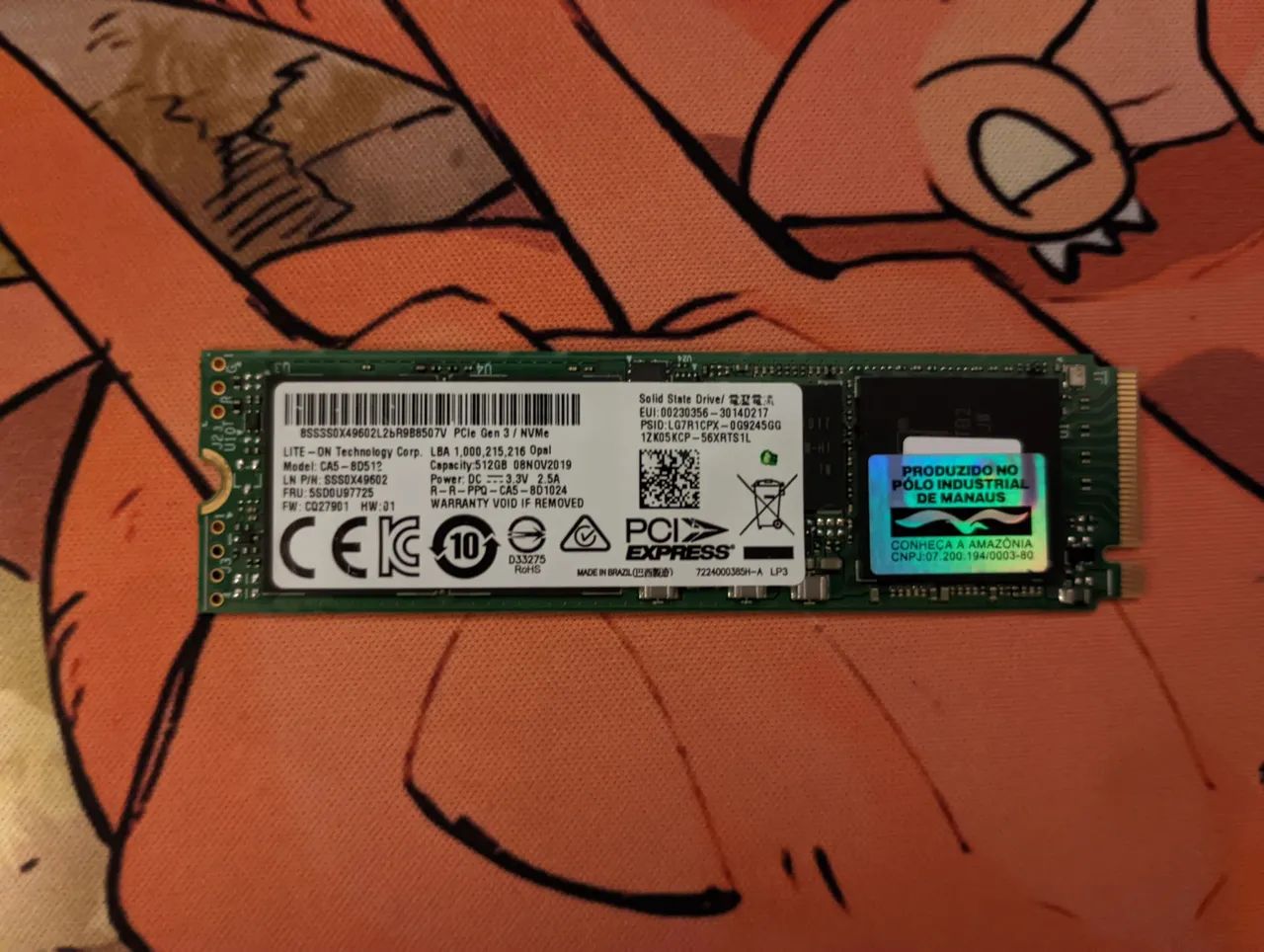 SSD NVMe LiteOn 512gb