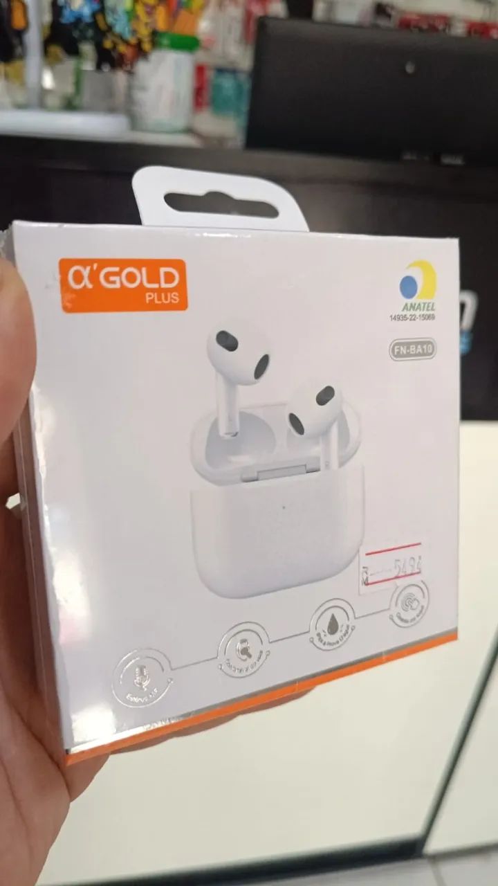 Fone De Ouvido Bluetooth A'gold Plus Fn-ba10 -Com Estojo- Loja Coimbra - Entrega