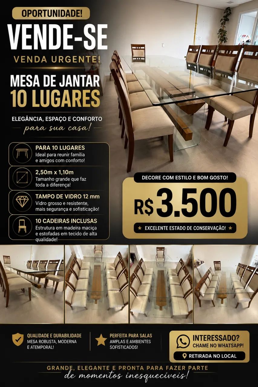 Mesa para 10 pessoas 
