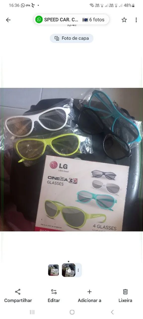 Oculos 3d lg