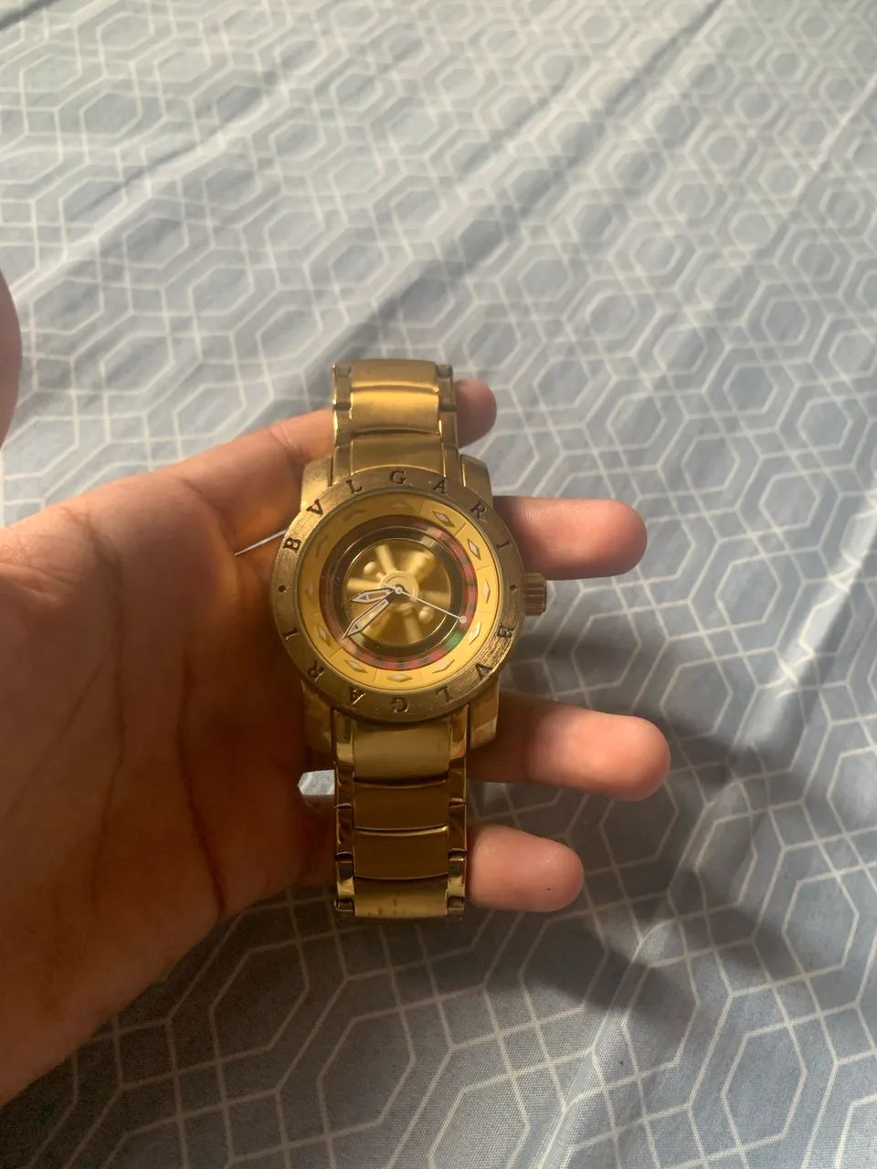 Relógio bvgari roleta cassino dourado  - Foto 4