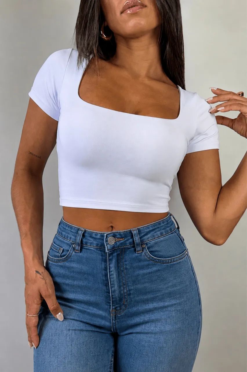 Semi Cropped Feminino em Microfibra 
