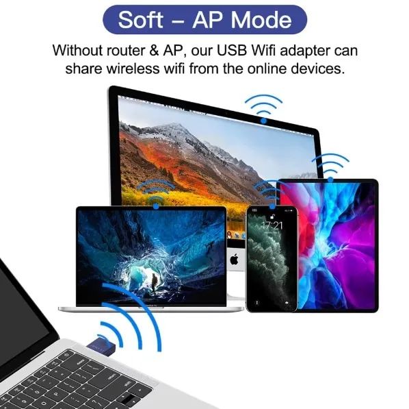 adaptador WiFi, 150Mbps, placa de rede sem fio, Bluetooth 4.0, - Foto 4
