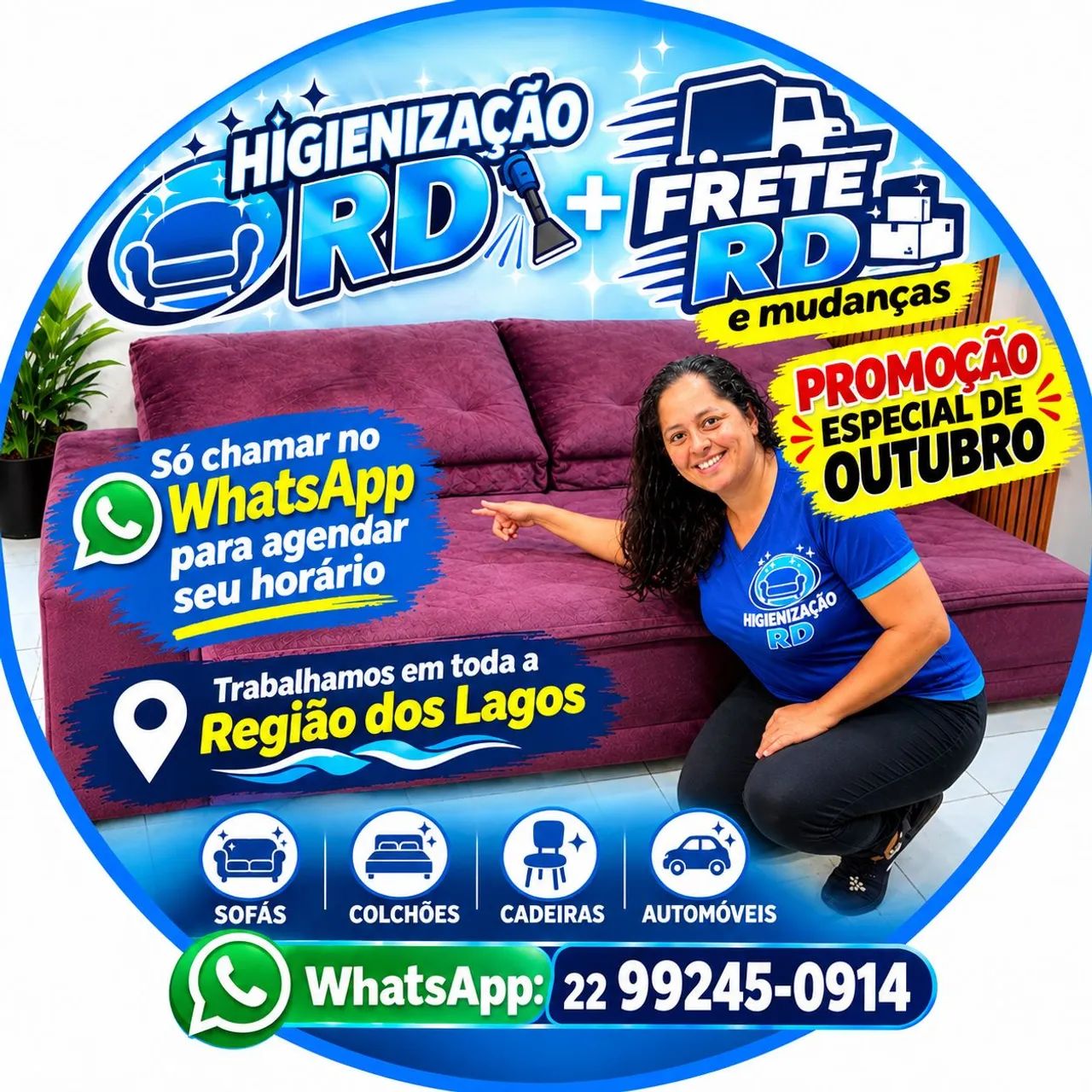 Trabalhamos com higienização e frete
