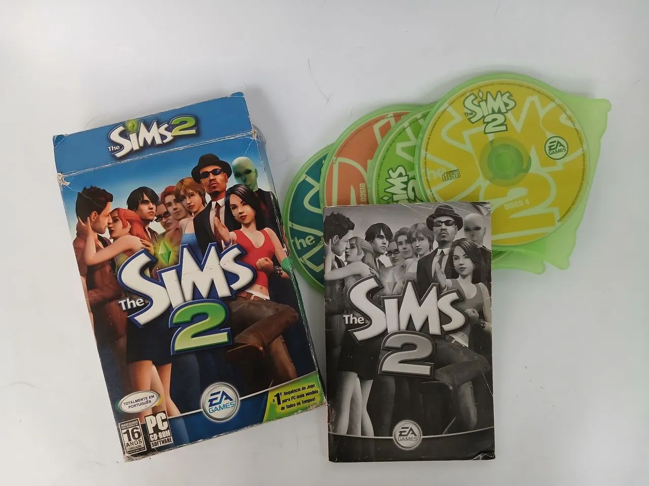 Big box para PC The Sims 2 com 4 Cds + manual