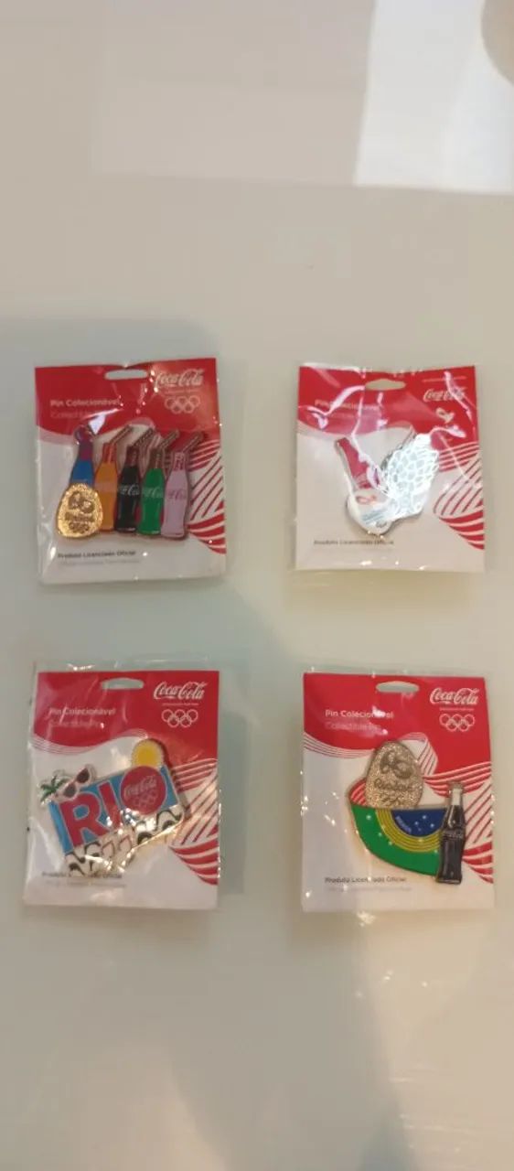 Kit com 4 Pins Colecionáveis Olimpíada 2016