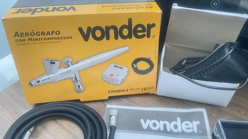 Aerógrafo Com Mini Compressor Bivolt Profissional - Vonder - Foto 2