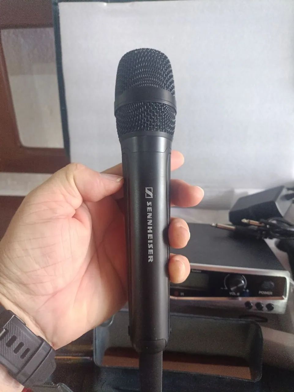 Kit de microfone SKM 9100 Sennheiser sem fio 2 bastões Profissional  - Foto 4