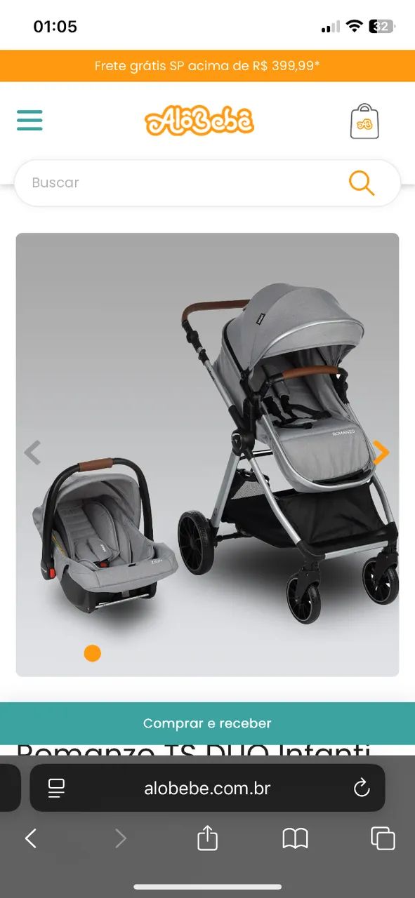  Carrinho de Bebe Romanzo 