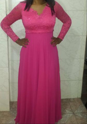 vestido pink de festa