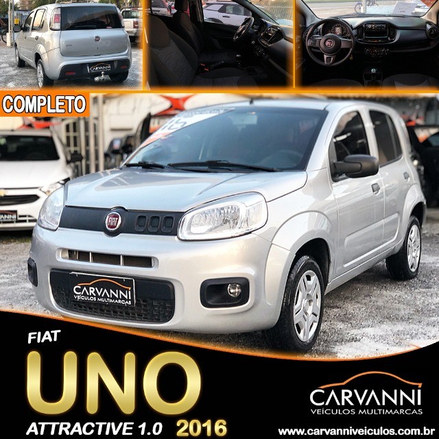 FIAT UNO ATTRACTIVE 1.0 2016 COMPLETO