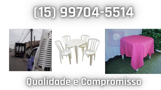 25 Reais Aluguel Jogo de Mesas e Cadeiras 