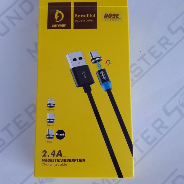 Cabo de dados usb. 3X1 Magnético: lightning, tipoc,e micro. Novo.